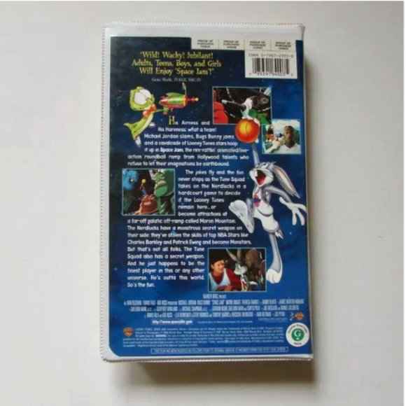 Michael Jordan Space Jam Movie VHS Tape + CD Bugs Bunny 1997 Warner Bros Tested - Picture 6 of 14